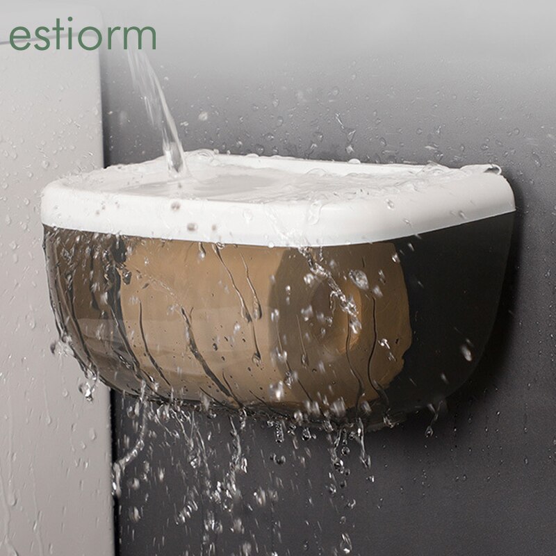 Vattentät toalettpappershållare, väggmonterad toalettpappersdispenser, mjukpapperslåda - rullepappershanddukshållare för kök, badrum