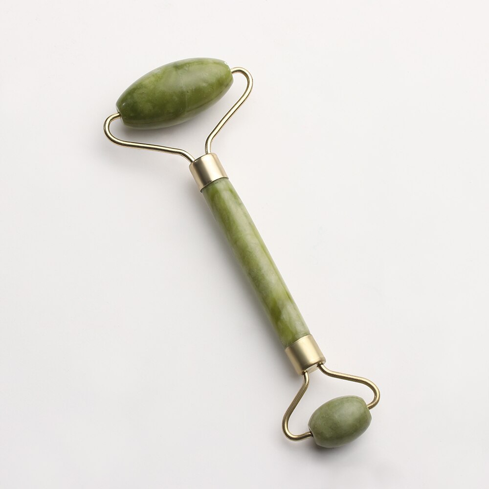Rouleau de massage en Jade vert pour le visage, outil de Relaxation et amincissant pour les yeux, le cou, le corps, la tête et les pieds