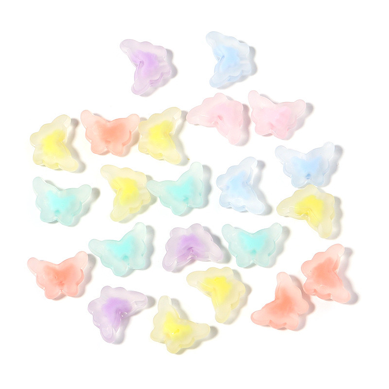 100 Uds. Cuentas acrílicas de girasol de 12mm, cuentas espaciadoras de colores mezclados transparentes mate, pulseras hechas a mano, pendientes, joya de verano