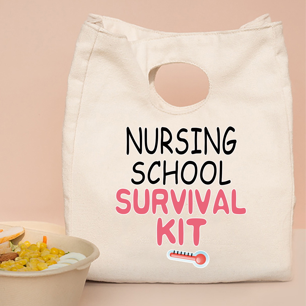Płótno termiczna torba na lunch 2022 kobiet torba na pikniki biuro podróży dzieci nadruk z pielęgniarką organizator eco shopper torby do przechowywania torebki: Nurse001