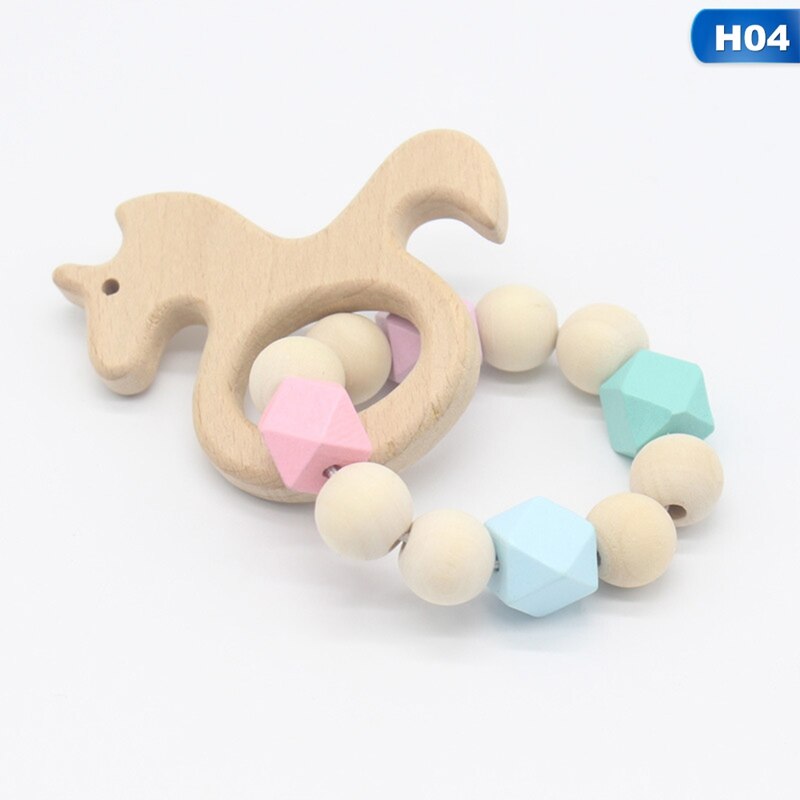 Baby Bijtring Armband Molaire Stok Beuken Houten Speelgoed Baby Armband Speelgoed Baby Care Armband Hand Lijm Zorg Geschenkdoos: HO4