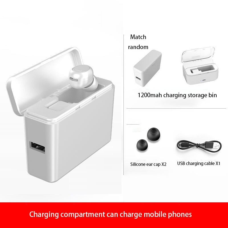 Wireless bluetooth Earphones mini ultra small driving sports ear type oppo for apple vivo Huawei universal earplugs: Single ear white