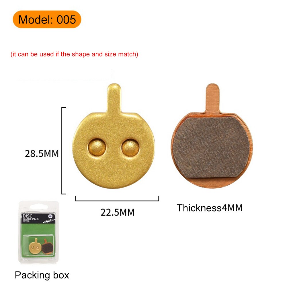 2 Set 10Inch Elektrische Scooter Remblokken Voor Kugoo Duurzaam Vouwfiets Fiets Hars Schijfrem Pad Reparatie Fietsen accessoires: gold 28.5x22.5mm