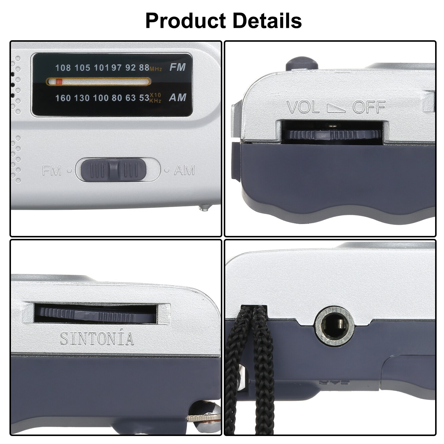 Indin Mini Draagbare Fm/Am Radio Handheld Digitale Fm Music Player Speaker BC-R28 Voor Huis Outdoor