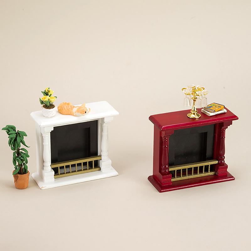 Maison de poupée Miniature, modèle de cheminée, meubles de salon, décoration, accessoires pour maison de poupée, 1/12