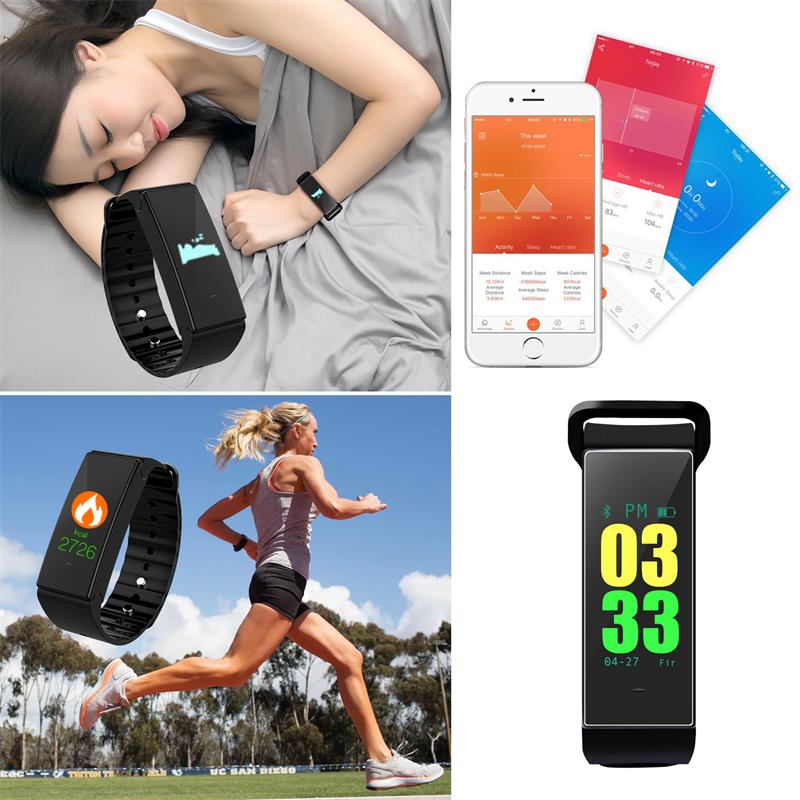 D1 bluetooth smart armband fitness tracker stegräknare aktivitetsmonitor band väckarklocka vibrationsarmband ios android telefon