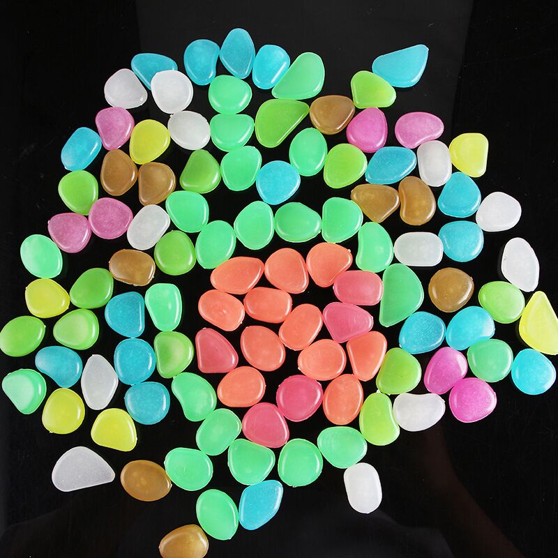 100Pcs Glow In The Dark Pebbles Glow Stones Rocks Lichtgevende Pebble Voor Outdoor Decor Tuin Gazon Yard Aquarium Loopbrug fish Tank