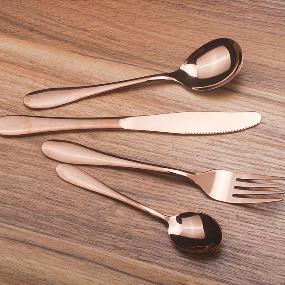 Dinnerware Set 304 Stainless Steel Cutlery Set Knife Fork Spoon Tableware Wedding Silverware set: 968-E-1