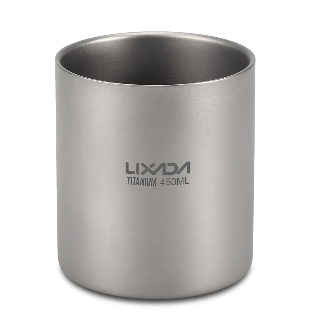 Lixada 450ml titânio dupla parede isolado copo de água casa acampamento ao ar livre caminhadas piquenique xícara de chá caneca de café xícara de chá utensílios de mesa