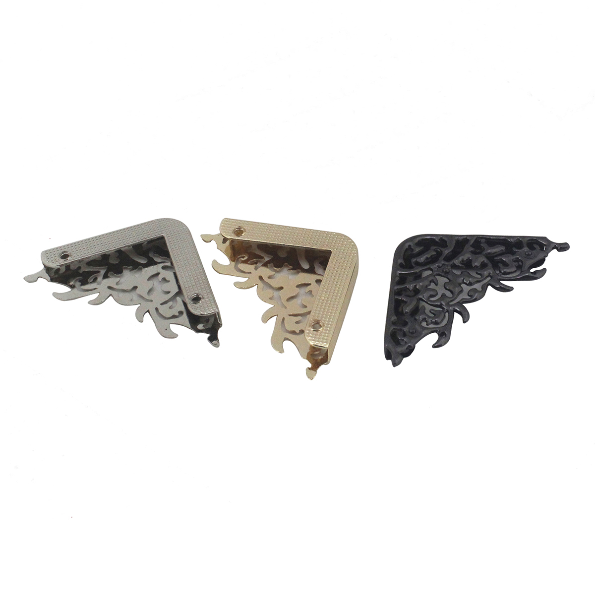 2pcs Metal Bag Corner Protectors With Screws for Leather Craft Purse Flap Handbag Book Photo Album DIY Decor Flower Pattern