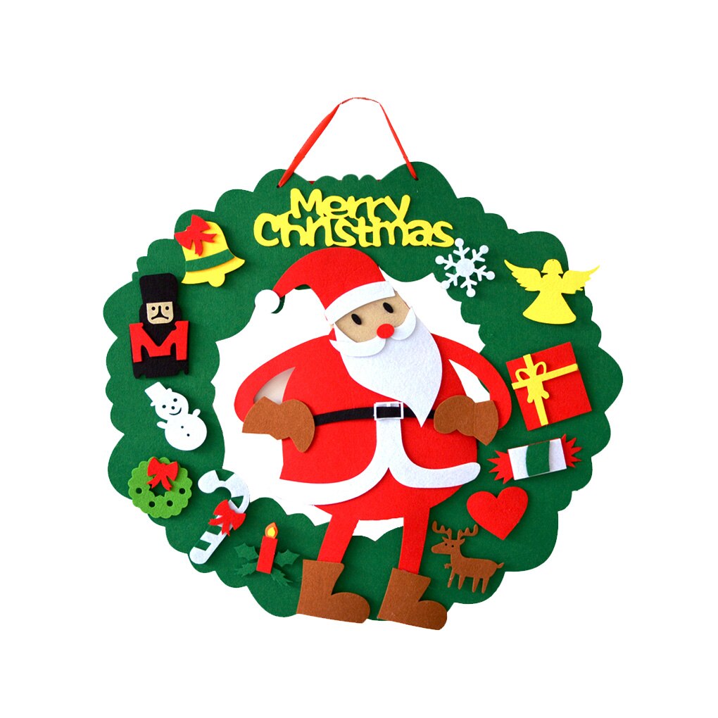 Felt Christmas Tree DIY Wall Hanging Detachable Xmas Ornaments for Toddle Kids Home Decorations Christmas year decorations: 3