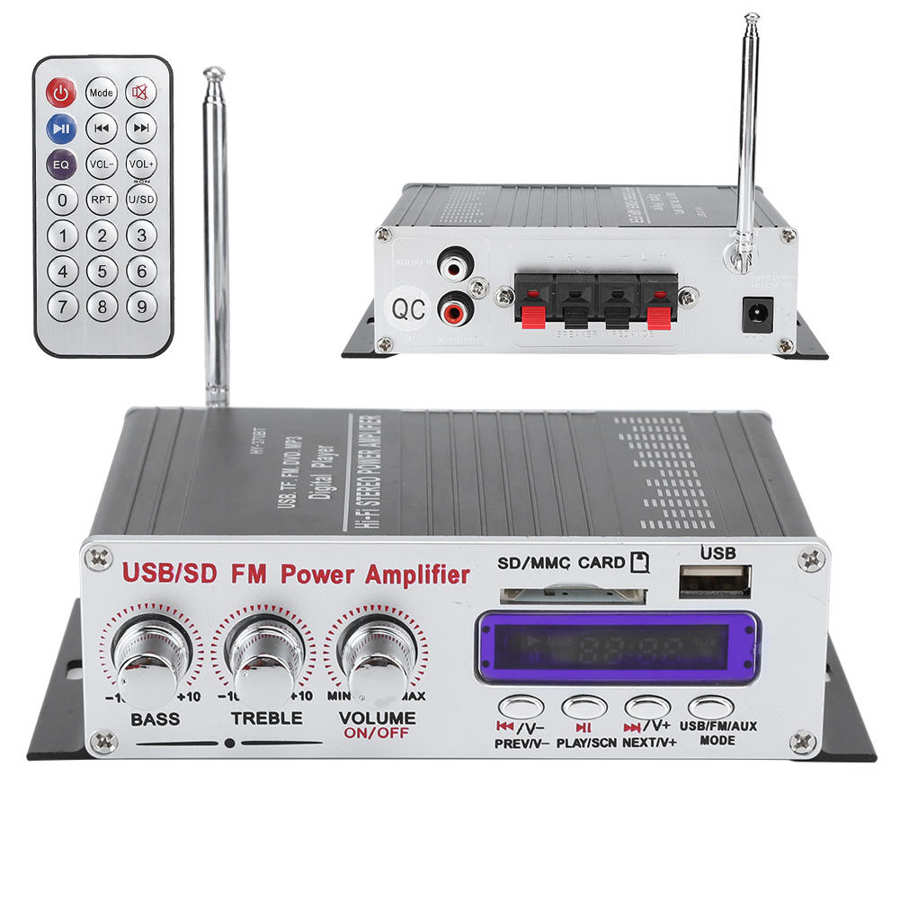 Eindversterker Thuis Bluetooth Eindversterker Met Afstandsbediening Woningen MP3 Voor Motorfietsen Auto