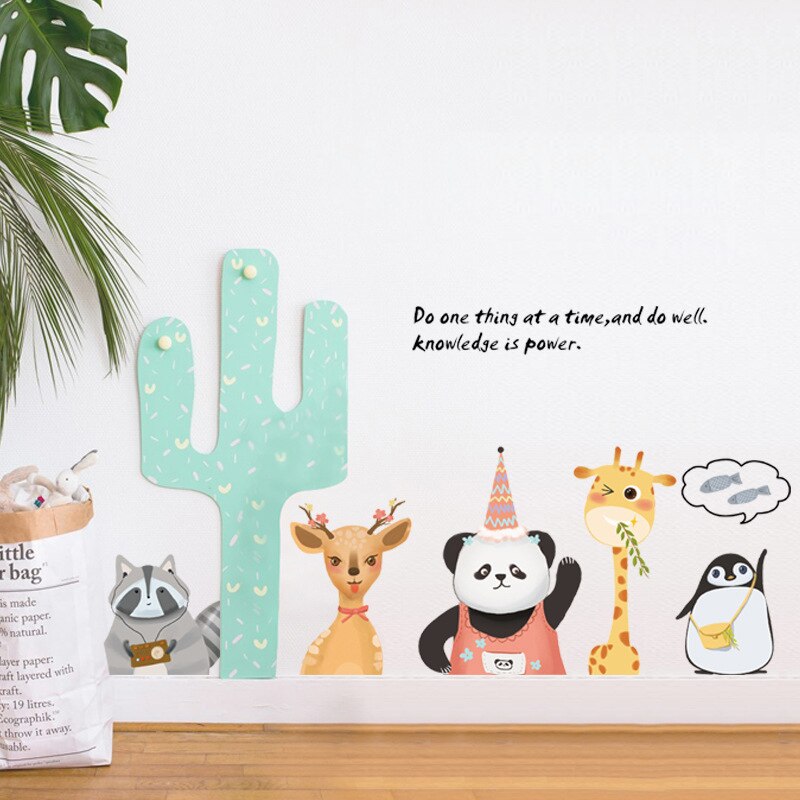 Tofok bos zittende dieren diy thuis muursticker schattige herten kinderkamer woonkamer tv bank achtergrond sticker kinderkamer decoratie