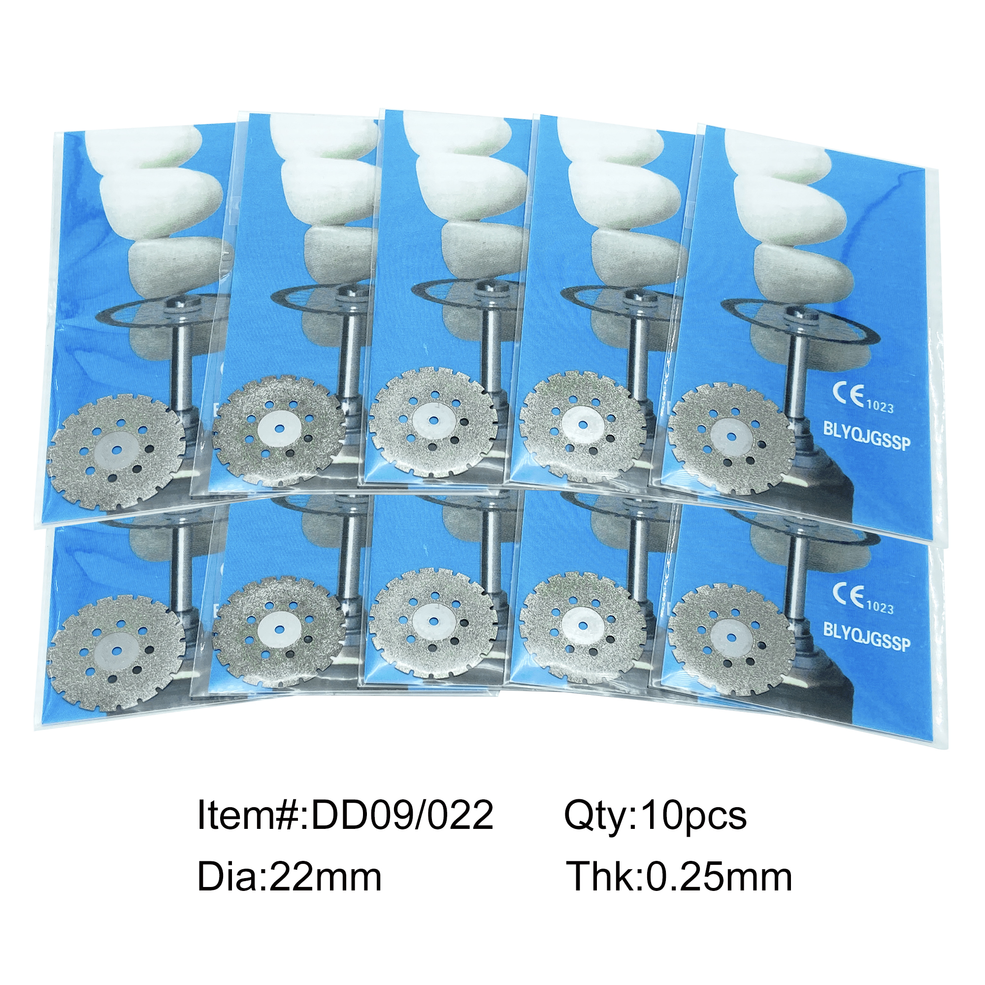 Discos de diamante para pulir laboratorio Dental WellCK, disco de recubrimiento de doble cara de 0,25mm, herramienta de corte rotativa para dentista, 10 Uds.: Púrpura claro