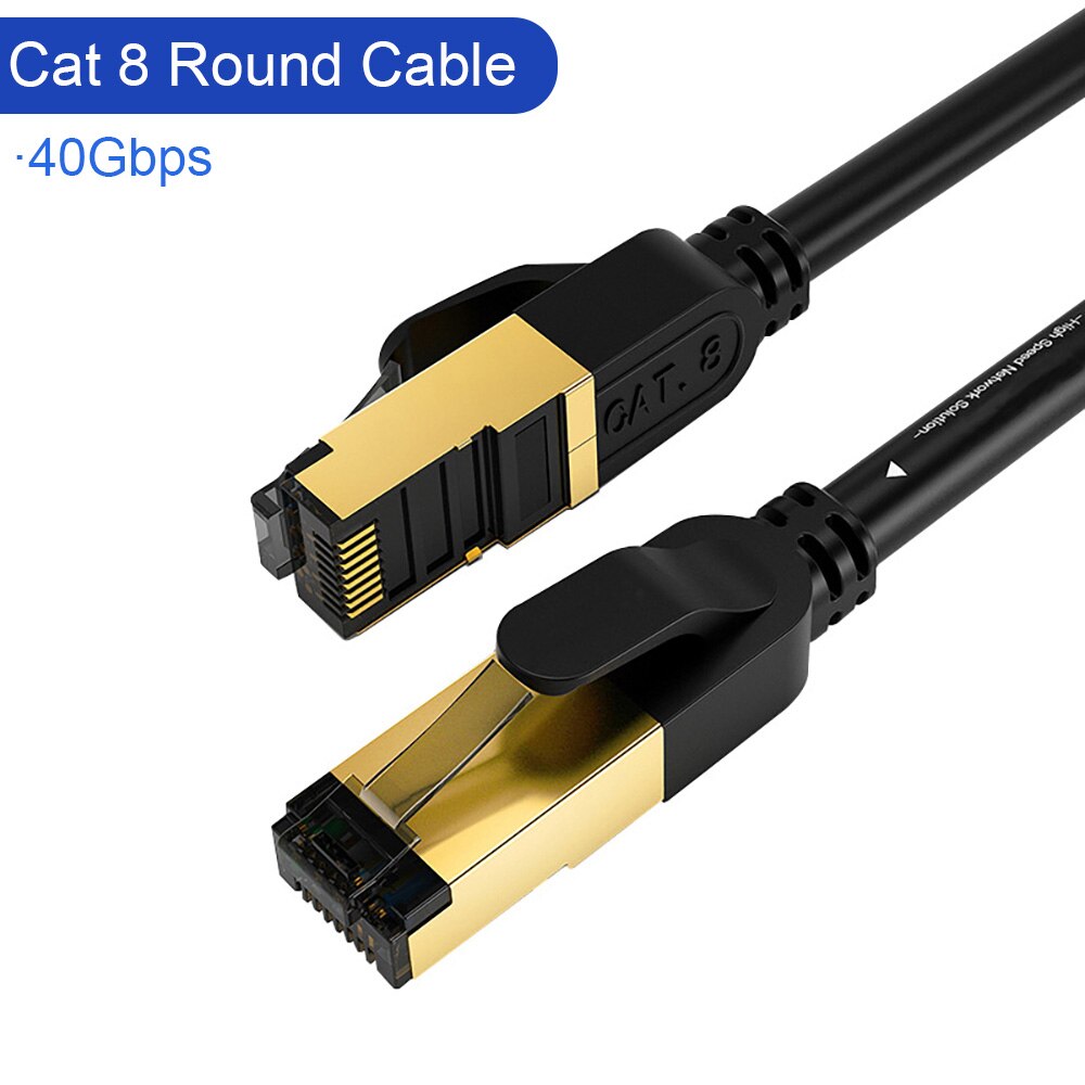 CAT7 Cat8 Lan Kabel RJ45 Kat 7 8 Kabel Rj 45 Ethernet Netwerk Kabel Korte Patch Cord 30Cm 10M 15M 20M Voor Laptop Router Pc Kabel: Cat8 Round / 3m