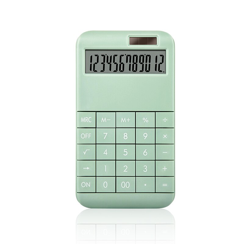 Large-key Portable Solar-powered Computer for Student Calculation and Finance Calculator Simple Style: Matcha green