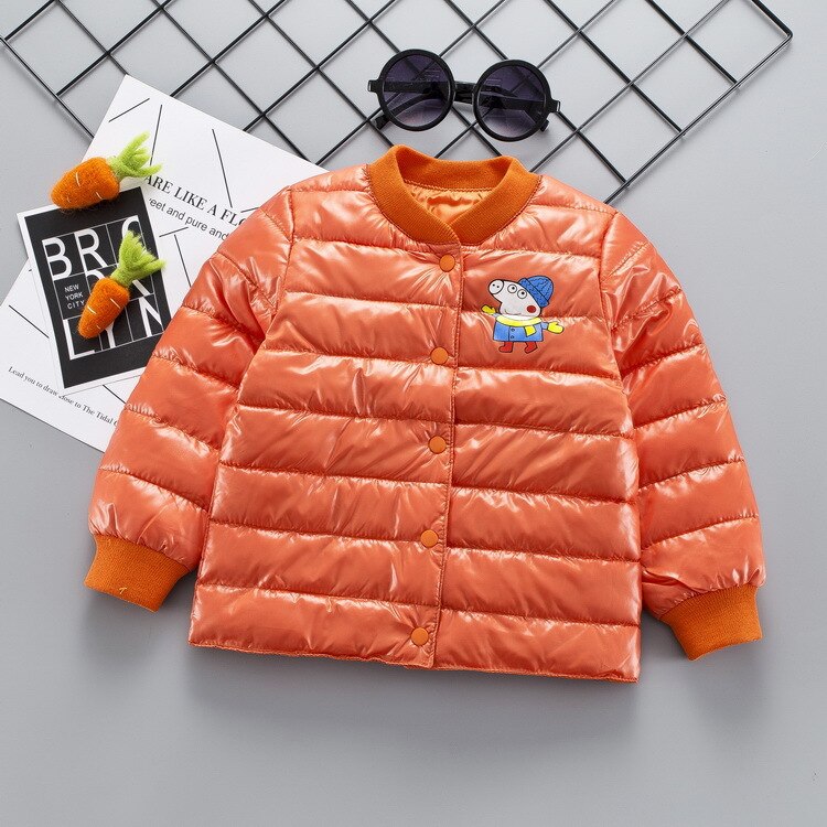 Herfst en winter kleine kinderen katoenen kleding voor jongens en meisjes warme jas: Oranje / 9m