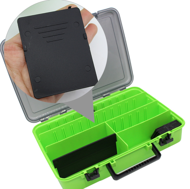 Large-Capacity Double-Layer Fishing Tackle Box Multifunction Carp Fishing Accessory Storage Box Portable Fishing Bait Box: Single Layer Green
