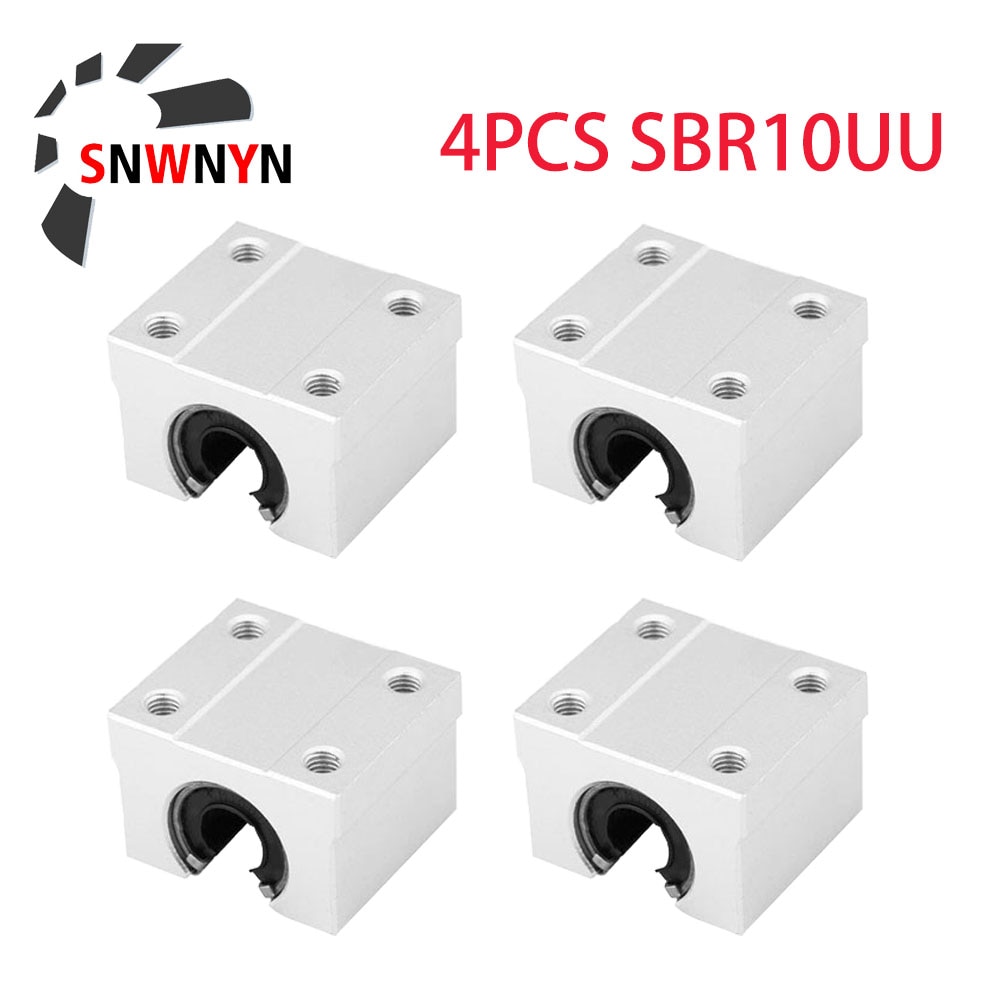4 pièces/1Pc SBR10UU linéaire roulement à billes bloc ouvert Type curseur utilisé avec SBR10 Guide linéaire pour les pièces de CNC