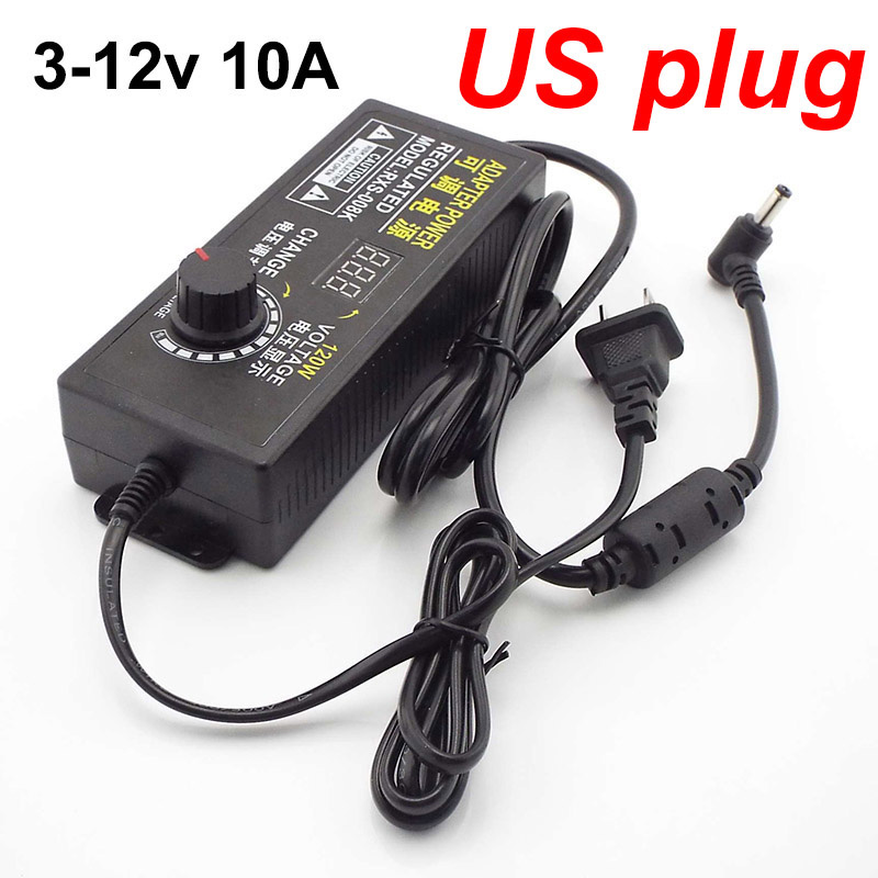 Universal Einstellbare AC 220V Zu DC 12V 9v 24v Netzteil ladegerät 9V-24V 3V-12V 1A 2A 3A Adapter 8pin 10pin DC stecker o1: green