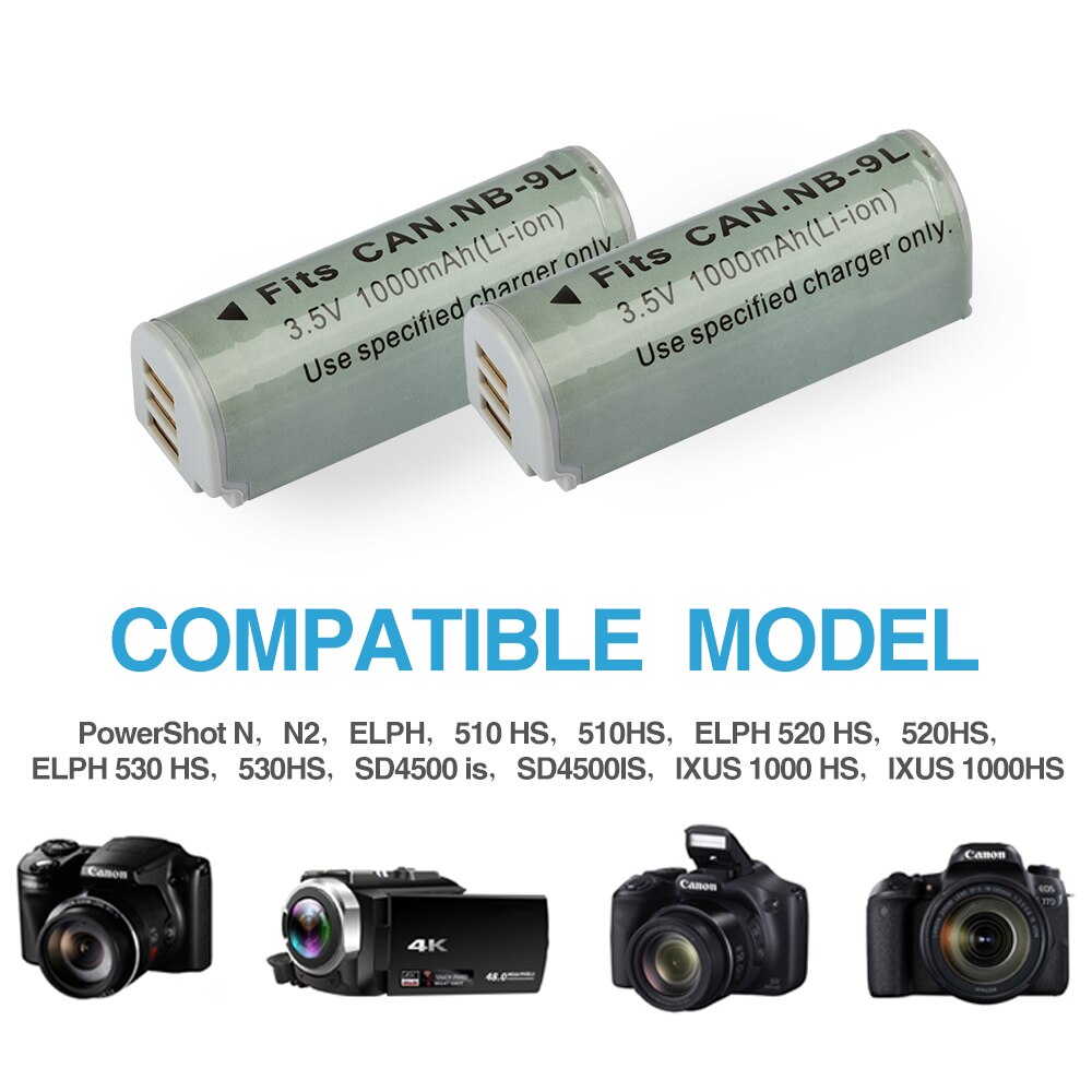 Batterie NB-9L NB9L für Canon ELPH 510 520 530 HS PowerShot N SD4500 IST IXUS 1000 1100 500 510 HS IXY 1 3 50S Kamera 1000mAh