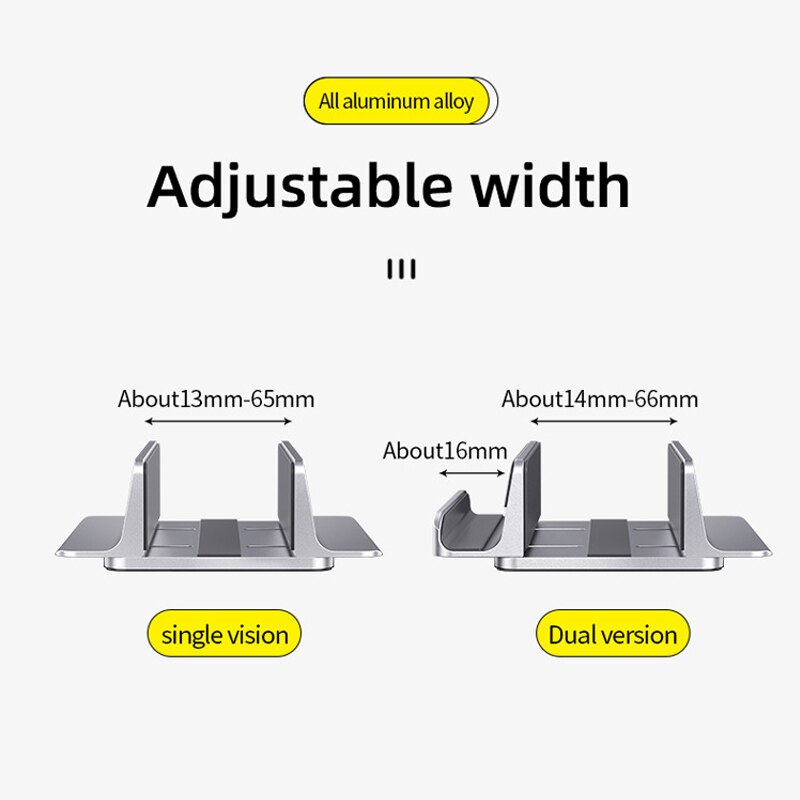 Verticale Laptop Stand Aluminium Draagbare Notebook Mount Ondersteuning Base Verstelbare Voor Macbook Pro Air Boek Houder Ipad Stand