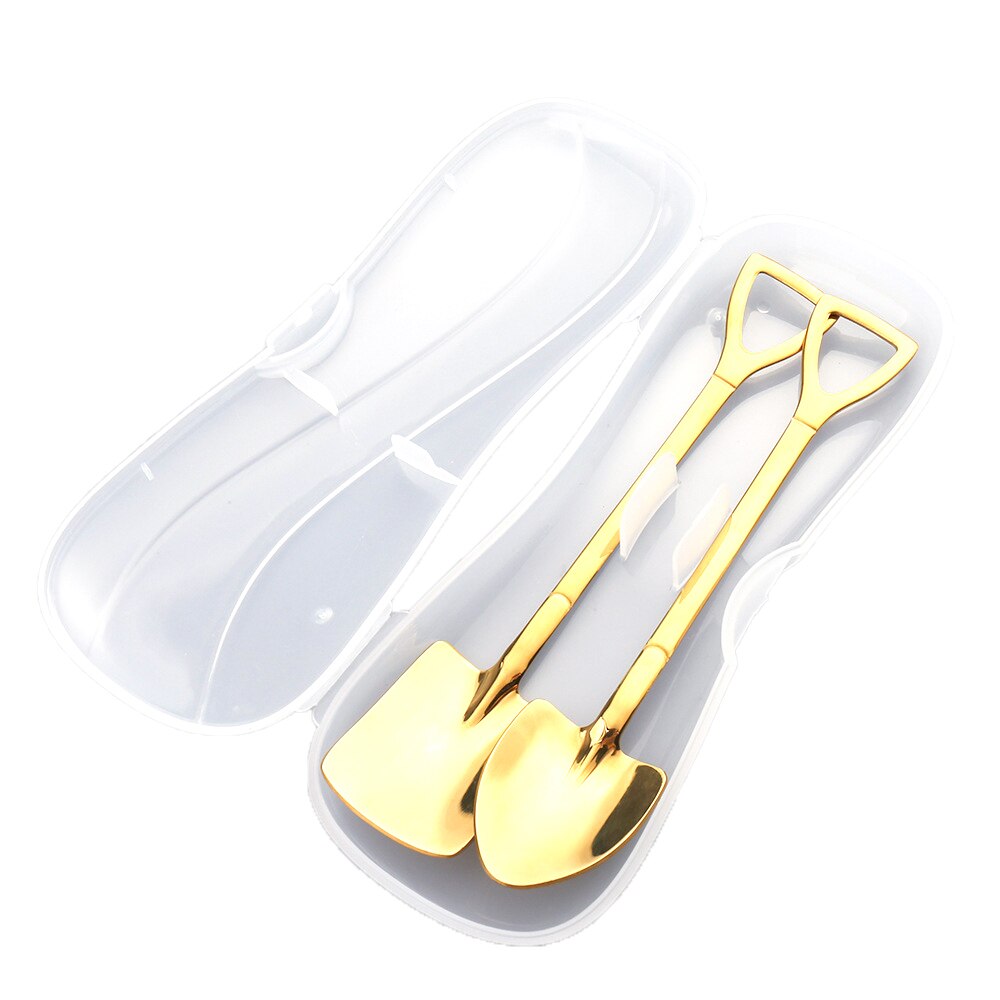 6 kinds of shovel coffee spoon golden spoon stainless steel spade spoon watermelon spoon dessert spoon ice cream spoon: H04