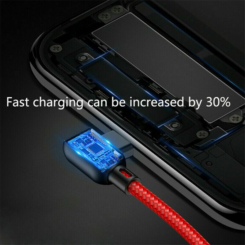 UGI 1M 2M 90 Degree 2.4A Fast Charging Cable Charge Micro USB Type C USB C For Tablet Data Sync Transfer L Shape 0.25M 1M 2M