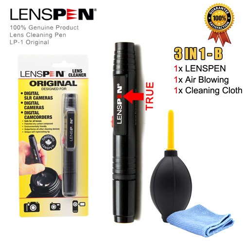 100% Original Genuine Brand LENSPEN LP-1 Dust Cleaner Camera Cleaning Lens Pen Brush kit for Canon Nikon Sony Filter DSLR SLR DV: LENSPEN-LP-1 3IN1-B