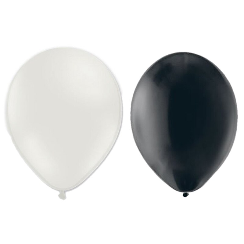 2 Zak Van 20 Latex Ballonnen 12 Inch Of 30 Cm Nacres Wit & Zwart: Default Title