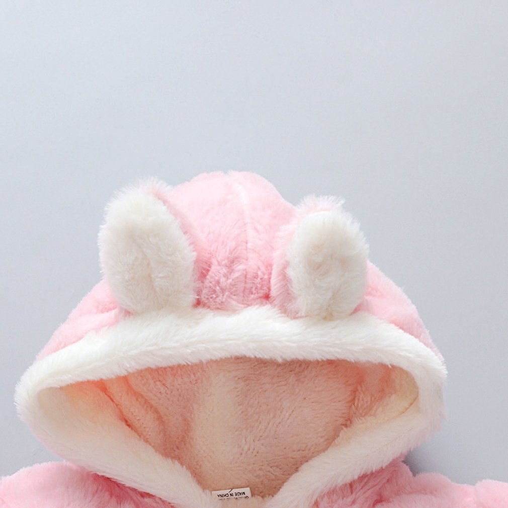 Herfst En Winter Kleding Kinderen Katoen Gevoerde Kleding Meisjes Voorjaar Wollen Trui Mantel Mantel Jas 80Cm Roze