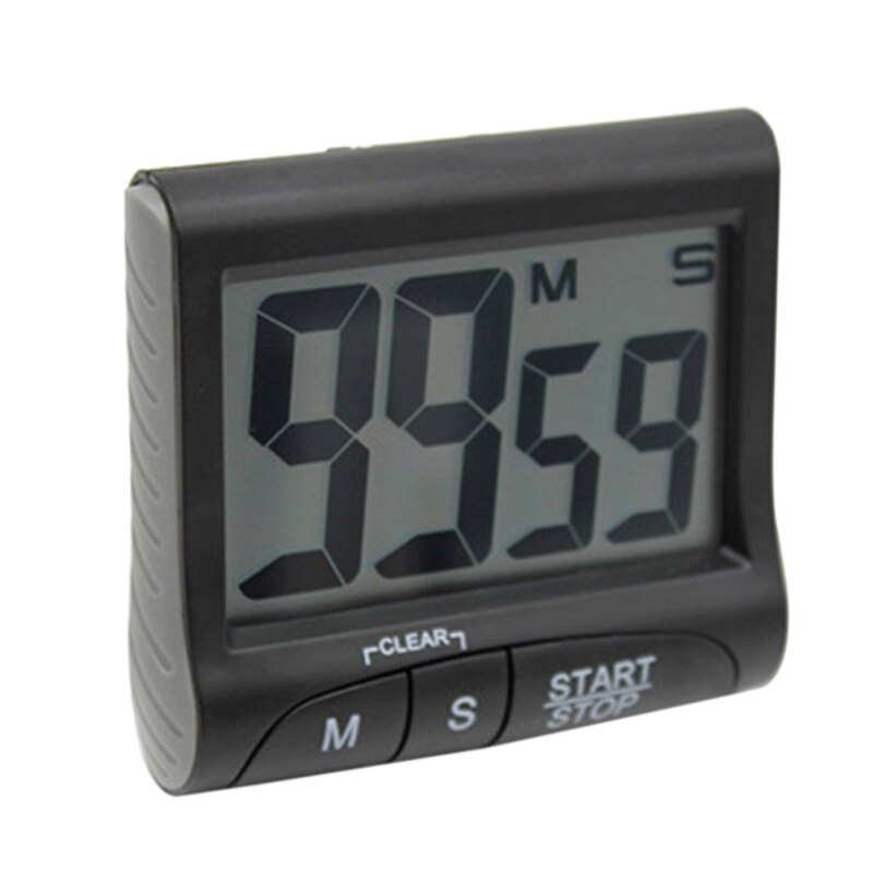 LCD Digital Display Timer Multifunctional Portable Kitchen Timer With Alarm Clock & Countdown Memory Function Cooking Timer: Black