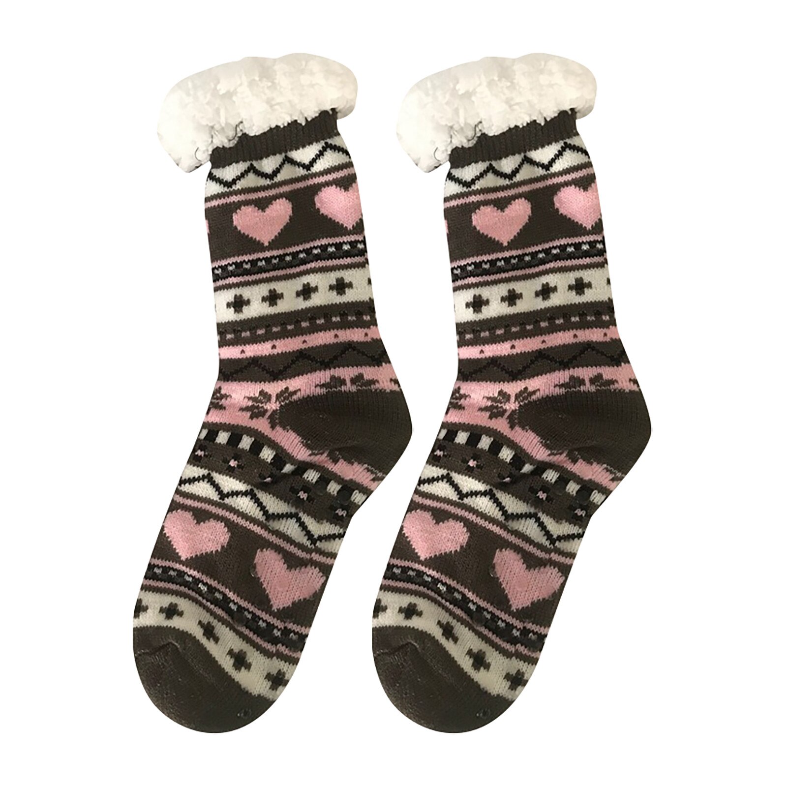 Neue Thermische Fleece Winter Slipper Socken Hirsch Warme Gemütliche Fuzzy Fleece-gefüttert Knie Höhen Winter Socke Für Weihnachten: C