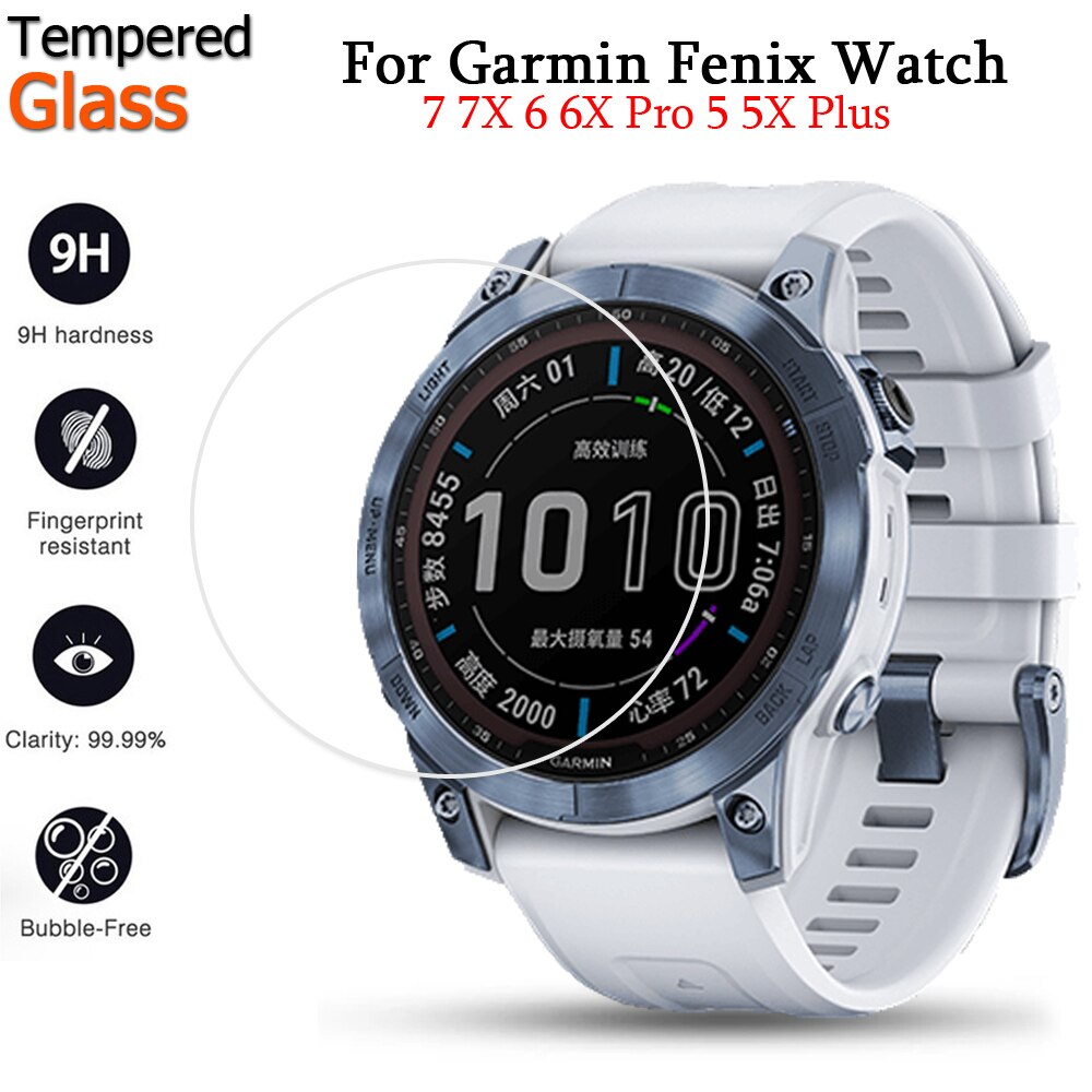 5 stk 9h premie herdet glass til garmin fenix 7 7s 7x 6s 6x 6 pro smartwatch skjerm anti-moden beskyttelse film tilbehør