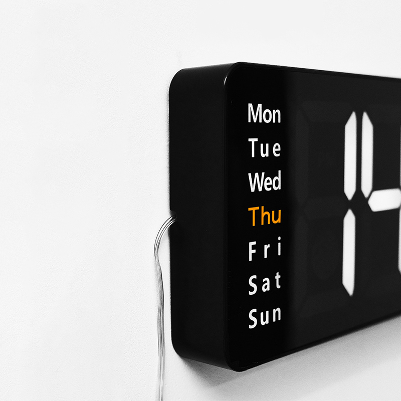 Horloge murale numérique avec télécommande, grand écran Led, Date, semaine, température, heure, compte à rebours, alarme, décoration pour la maison et le bureau,