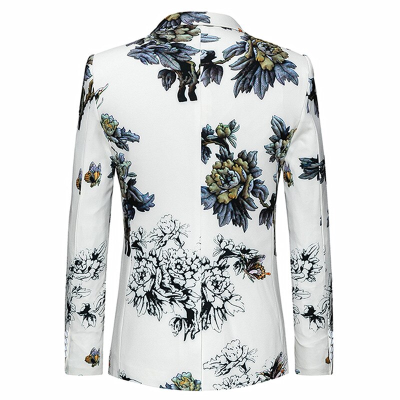 Spring Floral Print High End Large Size Slim Fit Brand Flower Suit Blazer Jacket Coat Plus Size