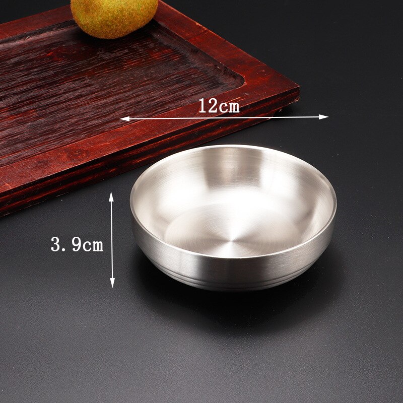 Golden Sauce silvery Dish Appetizer Serving Tray Stainless Steel Sauce Dishes Spice Plates Kitchen Supplies Plates Spice bowl: 12cm silvery Dish