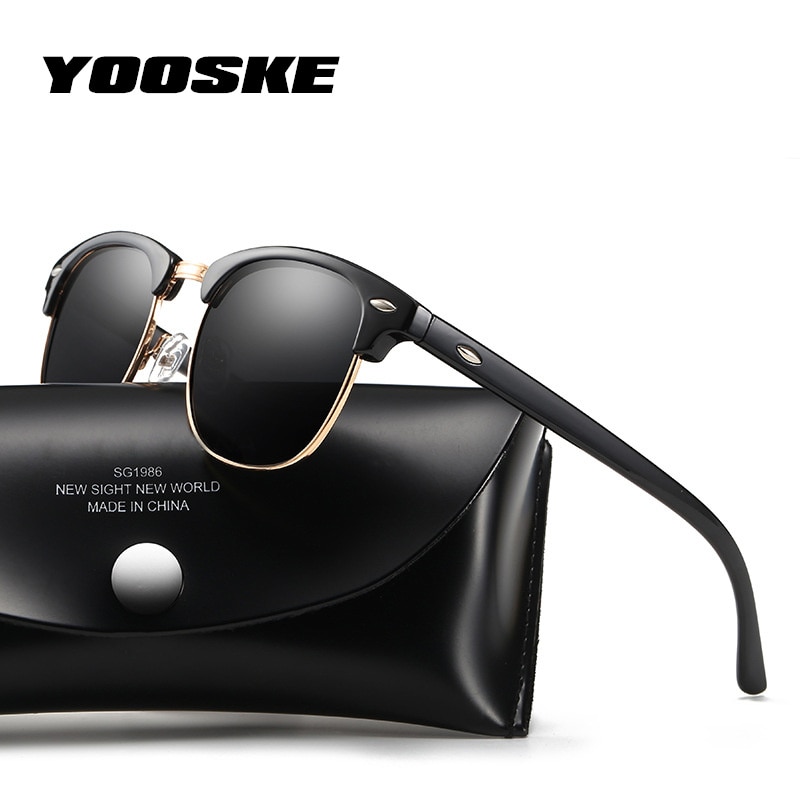 Yooske polariserede solbriller kvinder mænd klassisk mærke vintage firkantede solbriller kørsel spejl  uv400 til auto bil