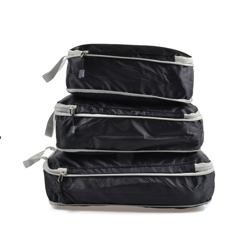 Cubes d'emballage compressés, ensemble d'organisateurs de rangement de voyage, bagages visuels en maille, sac de valise Portable pratique et léger, 3 pièces,