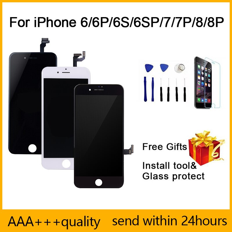 Lcd-scherm Voor Iphone 6 6S 7 8 Plus Touch Screen Digitizer Voor IPhone6P 6SP 7P 8 P vergadering Vervanging Aaa + + + Met Gif