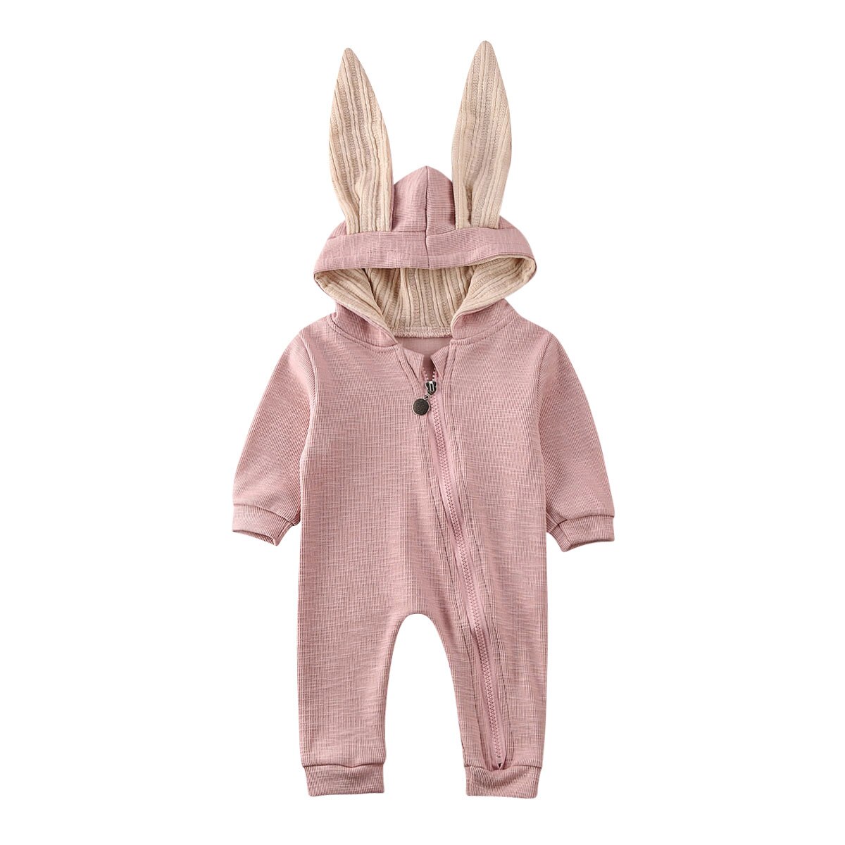 Høst vinter spedbarn baby gutt jente varme klær kaninører romper jumpsuit antrekk 0-24m: Rosa / 24m