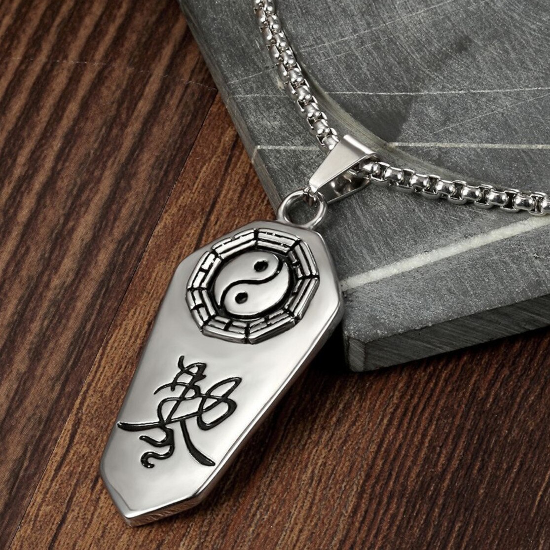 Taoismus Symbol Talisman Amulett Anhänger Halskette Für Männer Halskette Taoistischen Yin Yang Taichi Symbol Amulett Edelstahl Anhänger