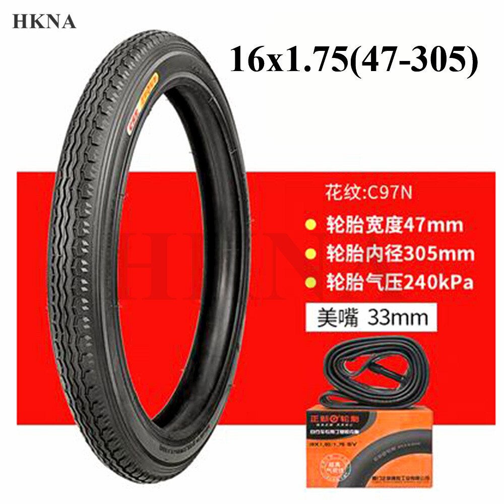 Gute 16 Zoll Faltrad Reifen 16x1.75(47-305) fahrrad Reifen Zubehör 16*1,75 Inneren und Äußeren Reifen: A