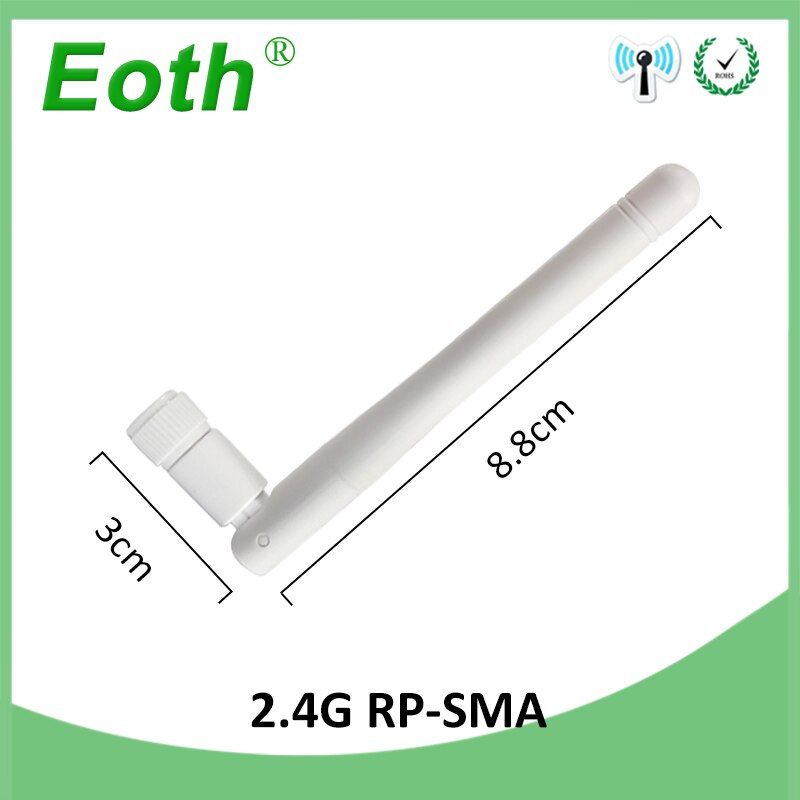 2.4Ghz Antenne Wifi 3dbi RP-SMA Mannelijke Connector Wifi Antenne 2.4G Antena Iot Wit Wi-fi Antenne Waterdicht Wifi antenas
