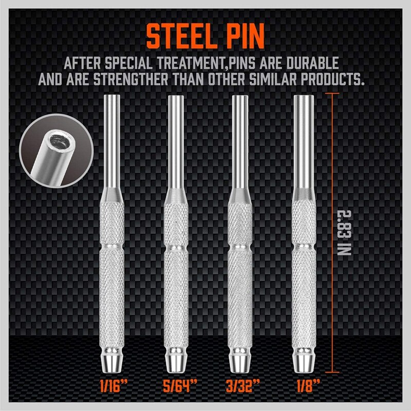 19 Pcs Punch Set and Hammer with Brass, Hollow, Steel, Plastic Punches, Brass Punch for Gunsmithing Maintenance.
