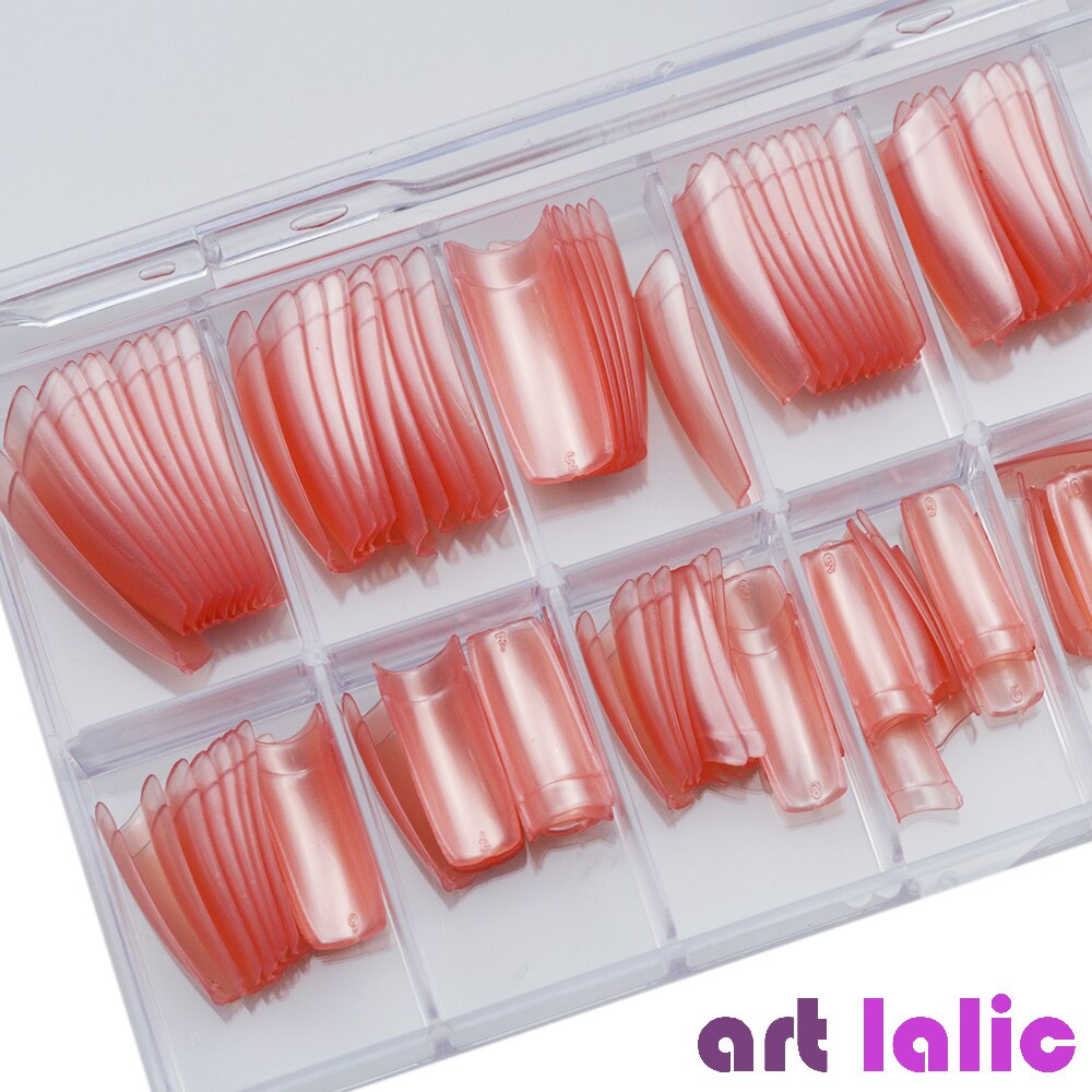 100 st/ set fransk stil nagelspetsar pärlemorfärg falsk akryl uv gel nail art spets glans yta