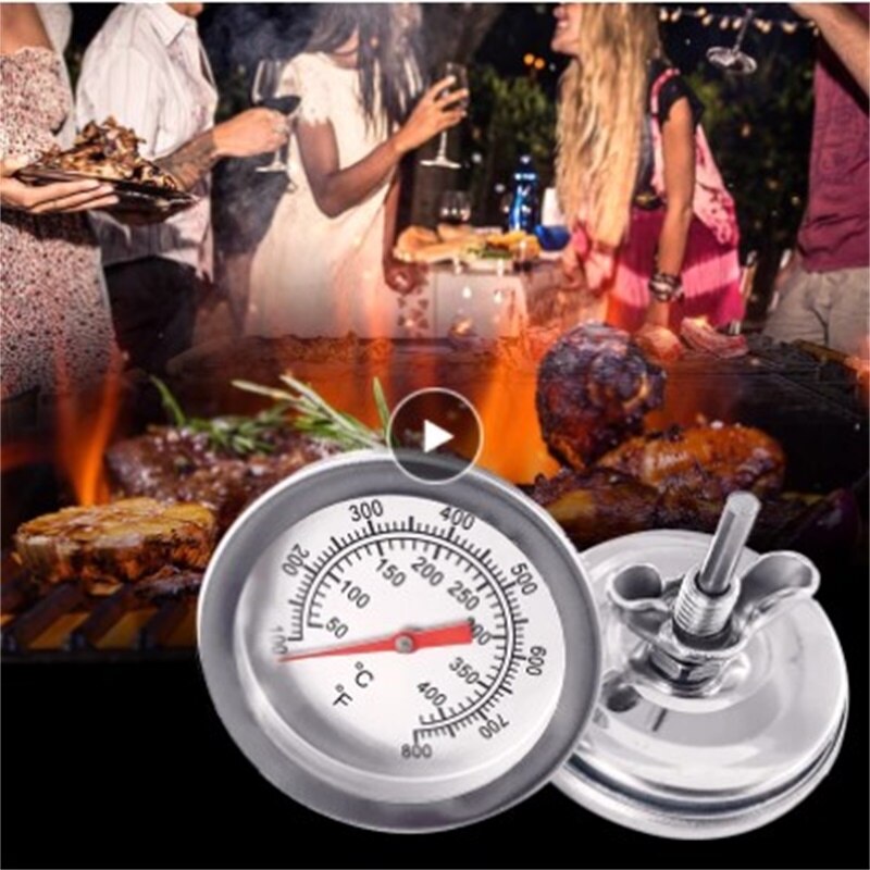 Grill Thermometer Barbecue Houtskool Pit Hout Roker Thermometer Temperatuurmeter Grill Pit Thermometer Fahrenheit/℃ Keuken