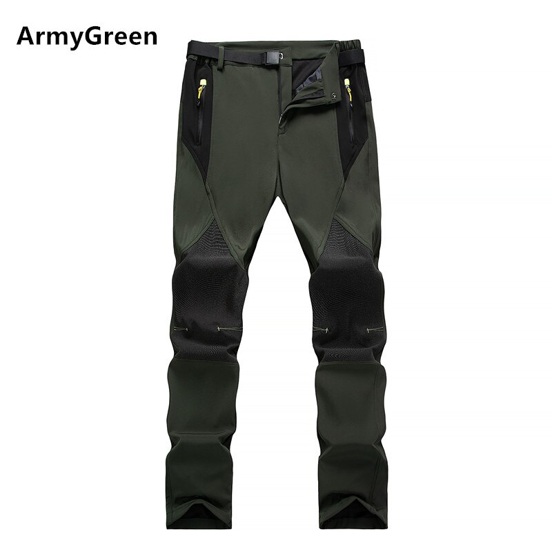 Men's cycling pants sports trousers mountain bike pants running outdoor color matching spring and autumn hiking pants: ArmyGreen / XL