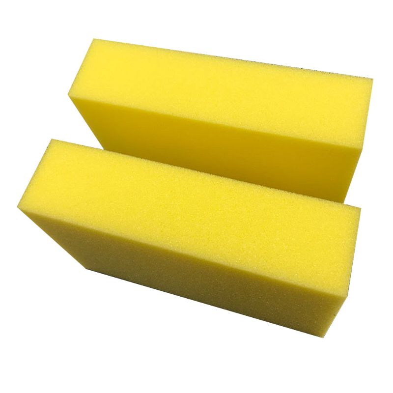 5 Pcs Yellow Car Wash Wax Square Sponge Extra Soft Large Size Washing Cellulose 28GC