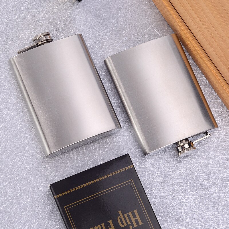 1 PCS Rvs Heupfles 8oz Draagbare Ketel Wit Wijnfles Russische Platte Heupfles whisky flessen